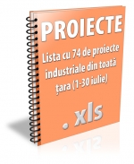 Lista cu 74 de proiecte industriale din toata tara (1-30 iulie 2010)