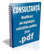 Modificari ale legislatiei achizitiilor publice 2010