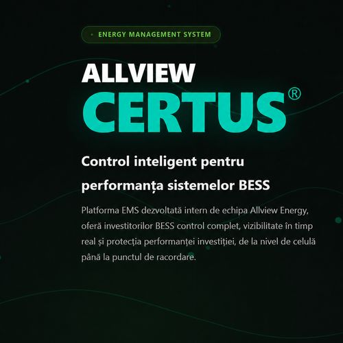 Allview Energy dezvoltă Allview Certus, platformă EMS/SCADA proprie pentru BESS